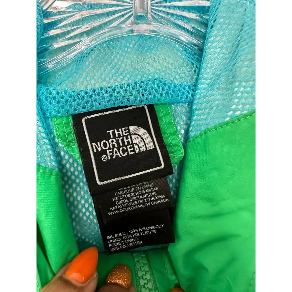 The North Face Girl's Green Basic Nylon Outdoor Hooded Zip Up Jacket Size‎ 14/16